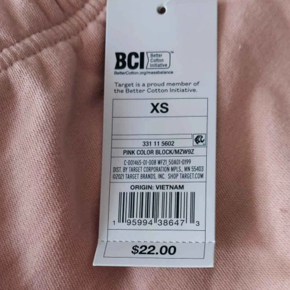 NWT Target Unisex Pink Colorblock Jogger Sweatpants - Picture 2 of 2